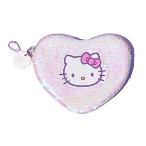 SHEIN X Hello Kitty Graphic Appliqué Sequin Decor Coin Purse Clutch Pouch Bag.